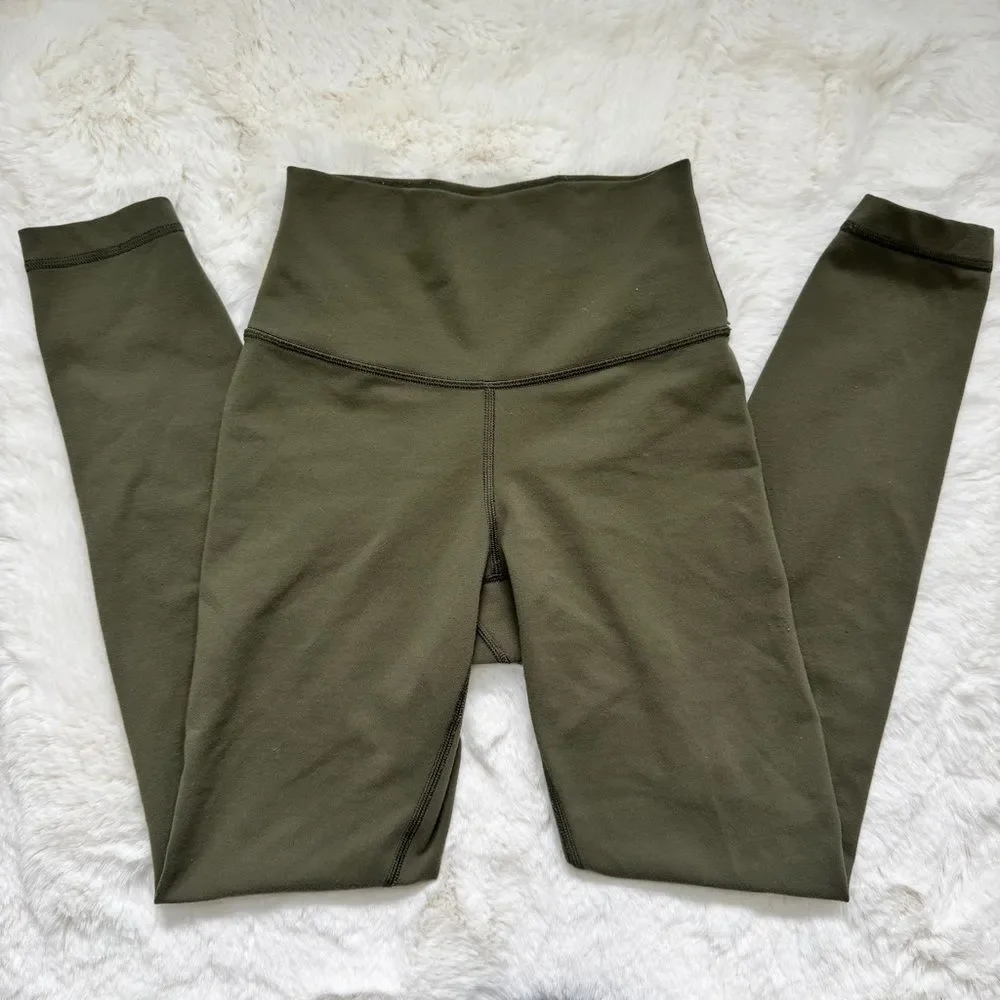 Lululemon High Waist Wunder Under Leggings 2 - Olive Green